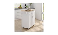 Slickblue Rolling Kitchen Island Trolley Cart with Adjustable Shelves and Ample Storage Space