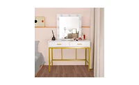 Slickblue Single Mirror with 2 Drawers – Compact Vanity Mirror with Storage for Bedroom or Bathroom