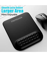 memzuoix Black Ergonomic Mouse Pad with Wrist Rest Support,Premium Memory Foam Cushioning for Pain Relief, Non-Slip Pu Base for Stable Smooth Control