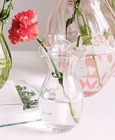 Vietri Hibiscus Glass Vertical Fluted Vase