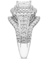 Diamond Princess Cluster Ring (2 ct. t.w.) in 14k White Gold