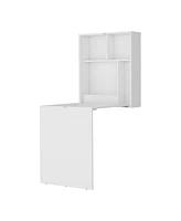 Fm Furniture Aguila Wall-Mounted Drop-Leaf Table, White
