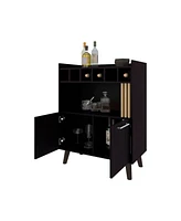 Fm Furniture Yucca Bar Cabinet – Wine Storage & Display, Wengue