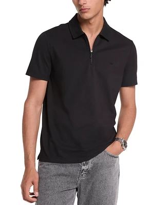 Michael Kors Men's Sleek Regular-Fit 1/4-Zip Pique Polo Shirt