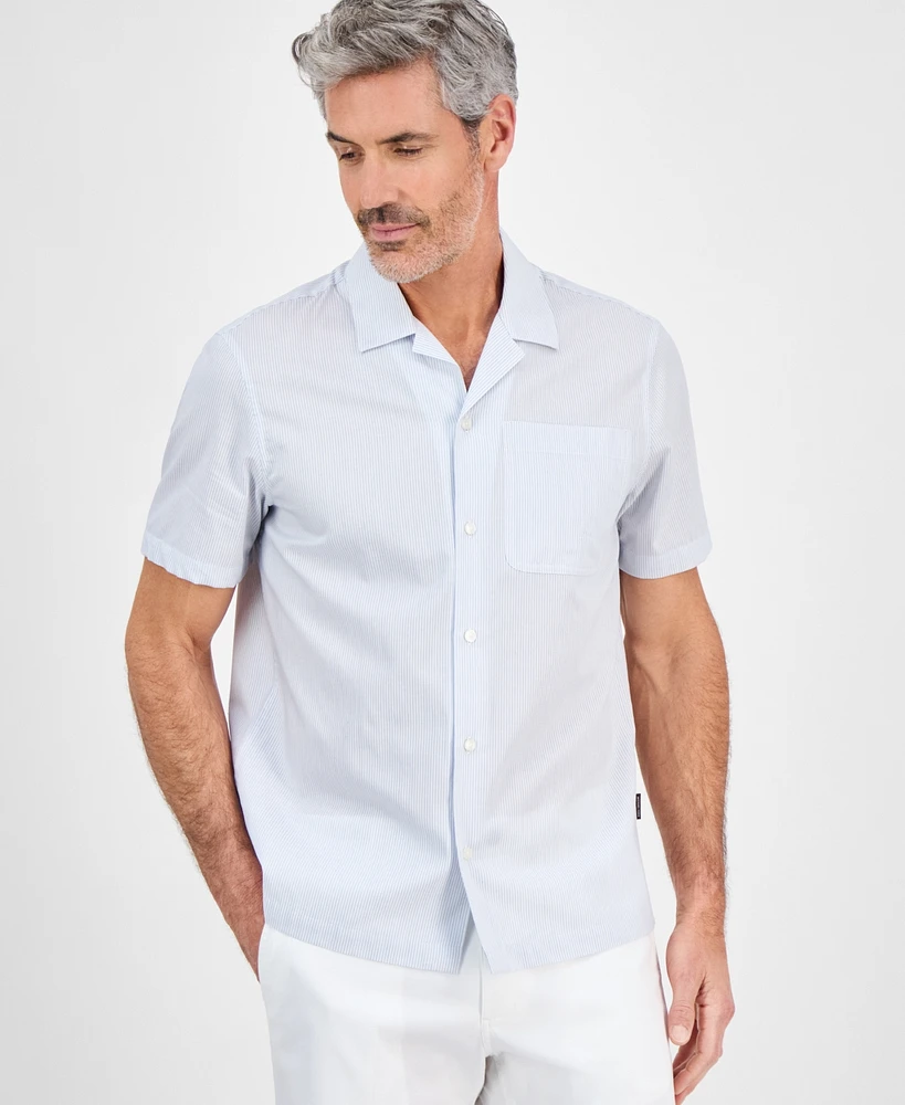 Michael Kors Men's Relaxed-Fit Dobby Stripe Shirt