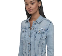 Dkny Jeans Women's Button-Down Denim Trucker Jacket - Kx5