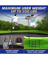 Campior 14ft Pumpkin Trampoline with Basketball Hoop & Inner Enclosure - Safe, Durable,Family Fun - Heavy Duty Galvanized Springs