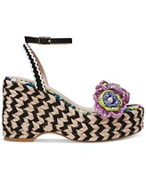 Betsey Johnson Women's Marabela Macrame Platform Wedge Sandals