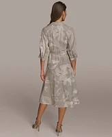 Donna Karan New York Women's Floral Tie-Front Dress