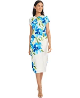 Maggy London Women's Short-Sleeve Midi Dress