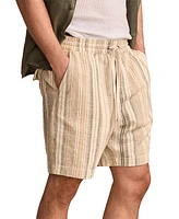 Lucky Brand Men's Regular-Fit Textured Stripe 7" Drawstring Shorts