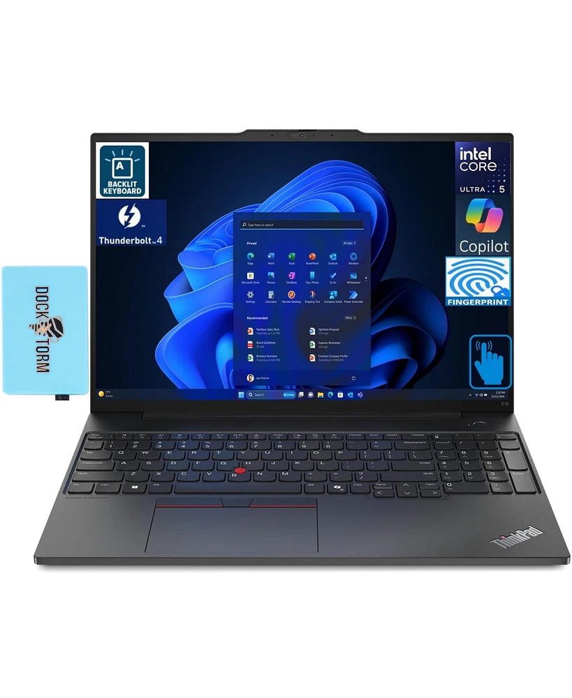 Lenovo ThinkPad E16 Gen 2 Ai Powered Laptop 16.0" Touchscreen Ips Wuxga (Intel Ultra 5-125U, 16GB DDR5, 512GB PCIe Ssd, Backlit Kyb, Fp Thunderbolt 4,