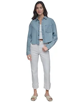 Dkny Jeans Women's Cropped Chambray Shirt - Kyj