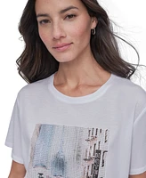 Dkny Jeans Women's Embellished Subway T-Shirt - Kzu