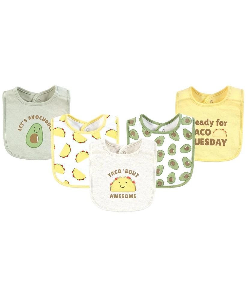 Hudson Baby Infant Boy Cotton Bibs, Taco Tuesday, One Size