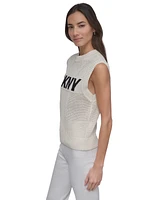 Dkny Jeans Women's Cotton Logo Sleeveless Sweater