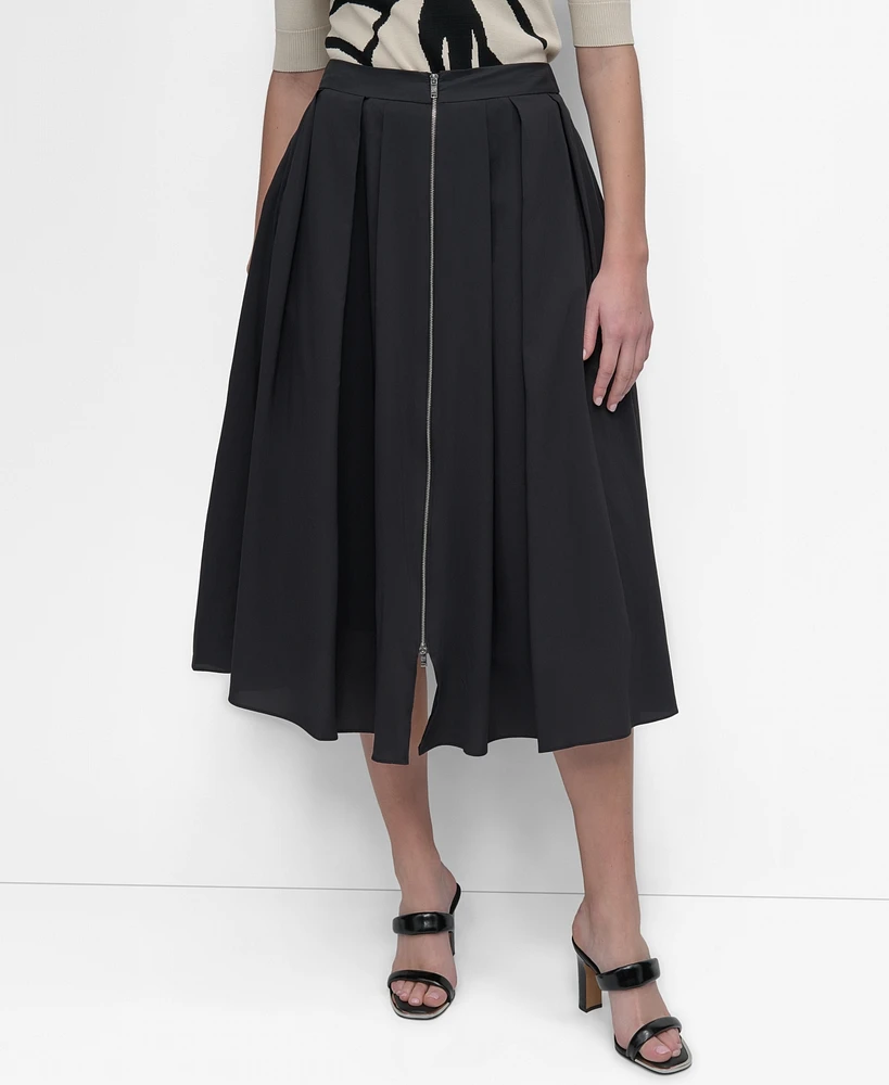 Dkny Women's Zip-Front Parachute Midi Skirt