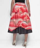 Dkny Women's Printed Zipper-Front Midi Skirt