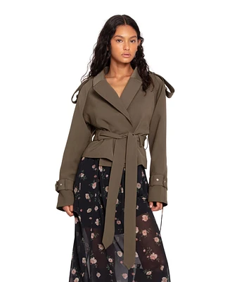 Belle & Bloom Women's Fast Car Cropped Trench