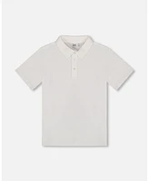 Deux par Toddler Boys Short Sleeve Polo Shirt White - Toddler|Child