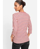 Olsen Striped Love Print T-Shirt