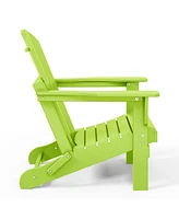 5-Piece Hdpe Folding Adirondack Chair Outdoor Patio Conversation Set