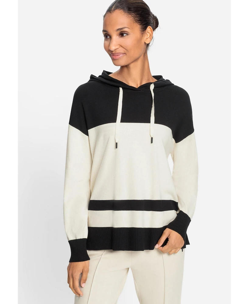 Olsen Block Striped Sweater Hoodie