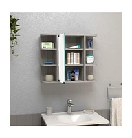 Roma Mirrored Medicine Cabinet, Six External Shelves, Three Interior Shelves