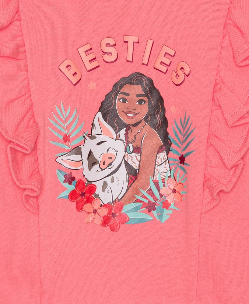 Disney Toddler and Little Girls 2-piece Moana Besties Long Sleeve Top Skirt Set