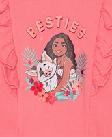 Disney Toddler and Little Girls Moana Besties Long Sleeve Top Skirt, 2-piece Set