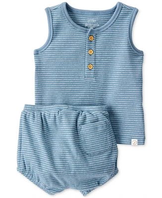 Little Planet by Carter's Baby Boys 2-Pc. Organic Cotton Striped Tank & Shorts Knit Set