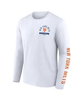 Fanatics Men's White New York Mets Press Box Long Sleeve T-Shirt