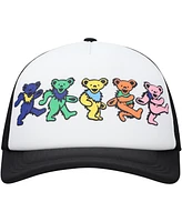 Lids Men's and Women's White/Black The Grateful Dead Dancing Bears Foam Trucker Adjustable Hat