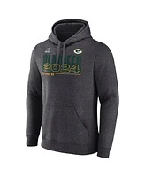 Fanatics Men's Heather Charcoal Green Bay Packers 2024 Nfl Playoffs Fleece Pullover Hoodie