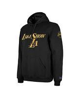 New Era Men's Black Los Angeles Lakers 2024/25 City Edition Chenille Heavyweight Pullover Hoodie