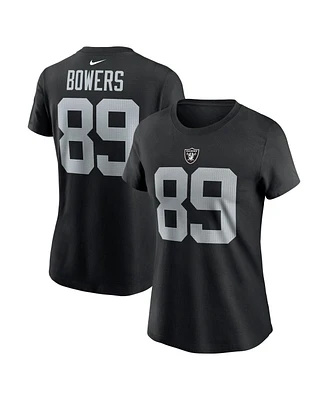 Nike Women's Brock Bowers Black Las Vegas Raiders Player Name Number T-Shirt