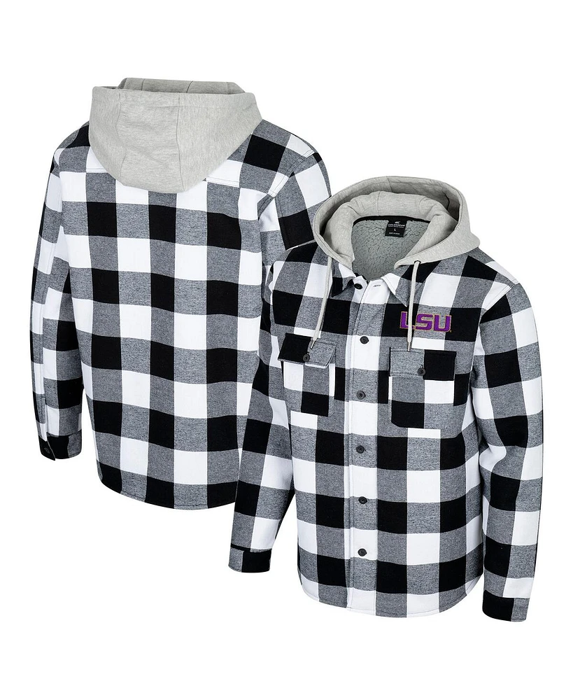 Colosseum Men's Black/White Lsu Tigers Buffalo Plaid Full-Zip Jacket