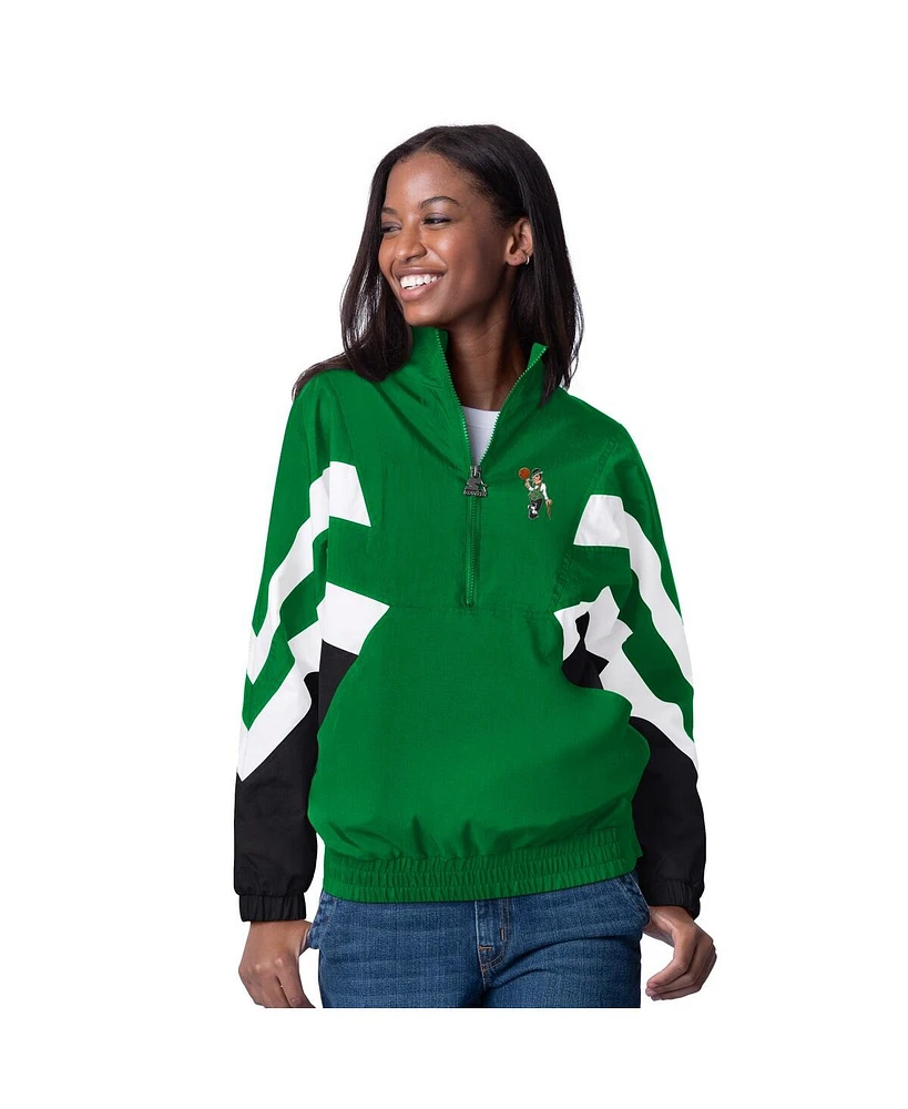 Starter Women's Kelly Green Boston Celtics Renegade Oxford Half-Zip Jacket