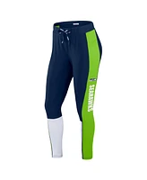 Wear By Erin Andrews Women's College Navy/Neon Green Seattle Seahawks Color-Block Leggings