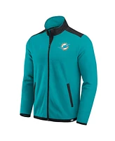 Fanatics Men's Aqua Miami Dolphins Color Block Polar Fleece Full-Zip Jacket