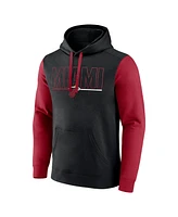 Logo Athletic Men's Black Miami Heat Outline Colorblock Pullover Hoodie