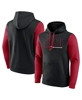 Logo Athletic Men's Black Miami Heat Outline Colorblock Pullover Hoodie