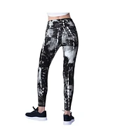 Msx by Michael Strahan Women's Black Detroit Lions Serena Tie-Dye Leggings