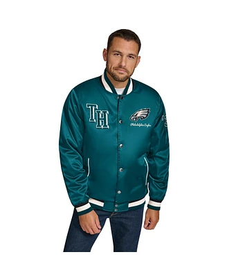 Tommy Hilfiger Men's Midnight Green Philadelphia Eagles Dante Full-Snap Satin Jacket