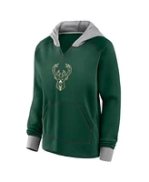 Logo Athletic Women's Hunter Green Milwaukee Bucks Boom Pullover Hoodie