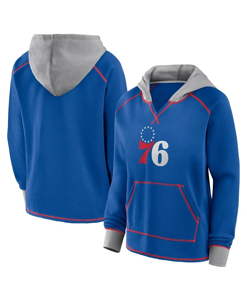 Logo Athletic Women's Royal Philadelphia 76ers Boom Pullover Hoodie