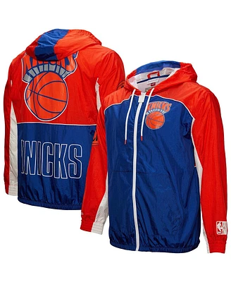 Mitchell & Ness Men's Blue New York Knicks Hardwood Classics Big Shot Premium Full-Zip Windbreaker Jacket