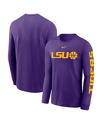 Nike Men's Purple Lsu Tigers Basketball Icon Two-Hit Long Sleeve T-Shirt