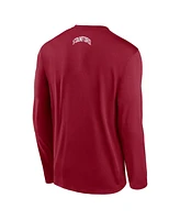 Jordan Men's Crimson Oklahoma Sooners On-Court Basketball Shootaround Performance Long Sleeve T-Shirt