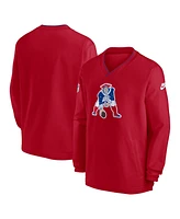 Nike Men's Red New England Patriots 2024 Sideline Throwback Logo Long Sleeve V-Neck Windshirt